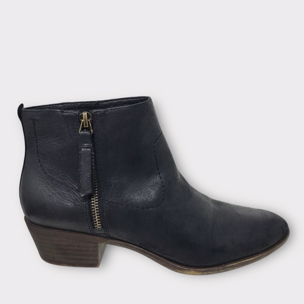 Lucky Brand Black Soft Leather Ankle Booties 9M Blandre Style